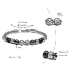 Tiger Eye Beaded Bracelet — Stainless Steel