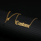 Custom Old English Name Necklaces For Women Men Stainless Steel Customized Pendant Necklace Personalized Goth Neck