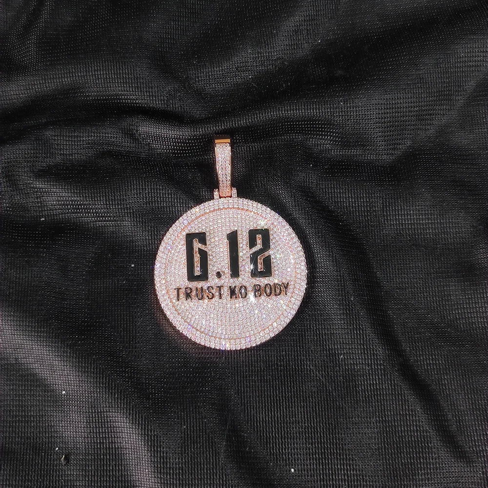 Iced Out Letter Pendant Rose Gold 60MM