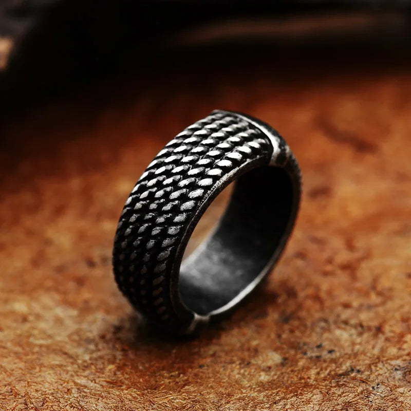 Wide Twist Knitting Ring — Stainless Steel