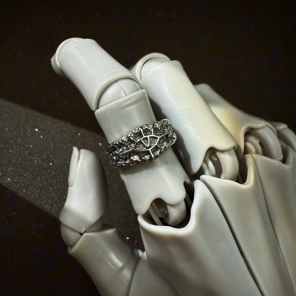 Gothic Eight Pointed Arrow Star Adjustable Open Ring