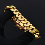 Gold Cuban Chain Necklace 12MM 18K Brass