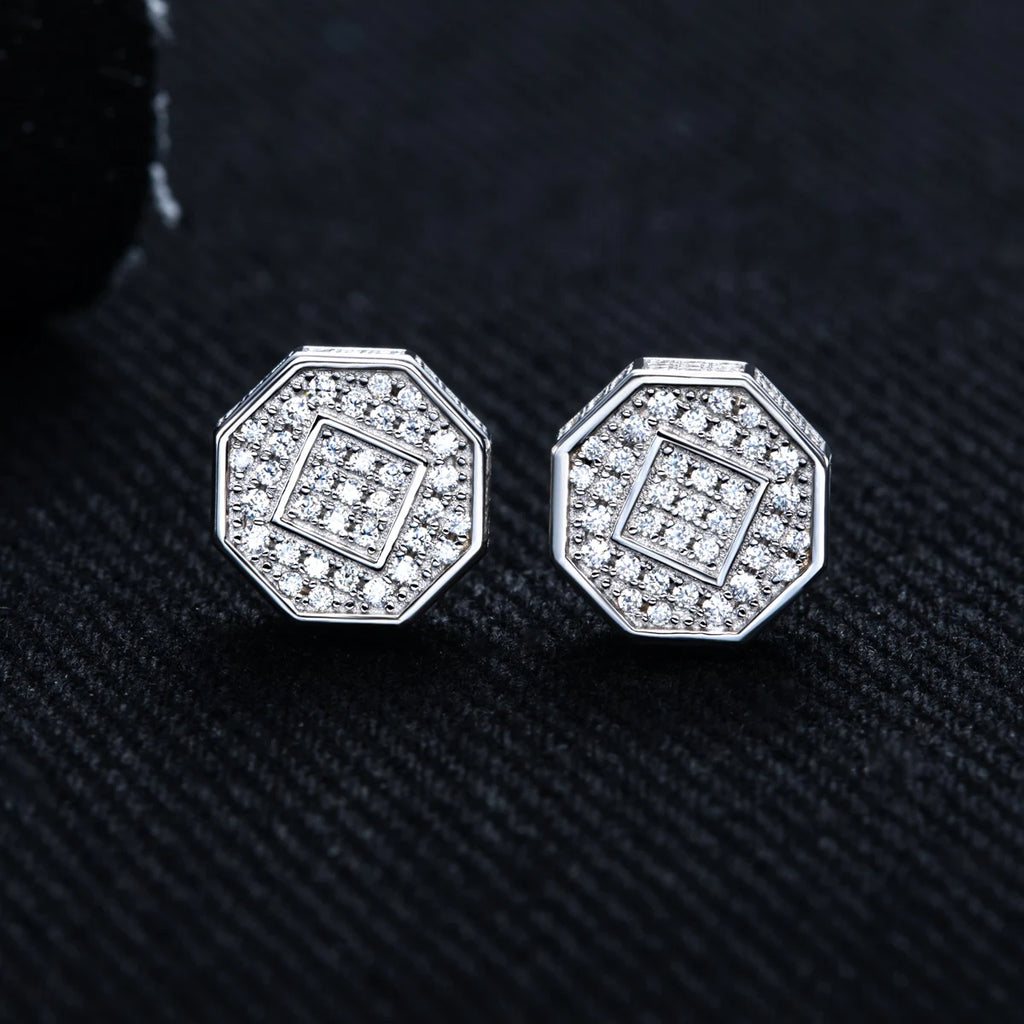 Iced Out Stud Earrings — 925 Silver