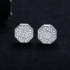 Iced Out Stud Earrings — 925 Silver