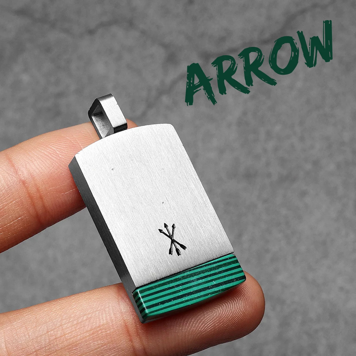 Arrow Tag Pendant Necklace — Stainless Steel