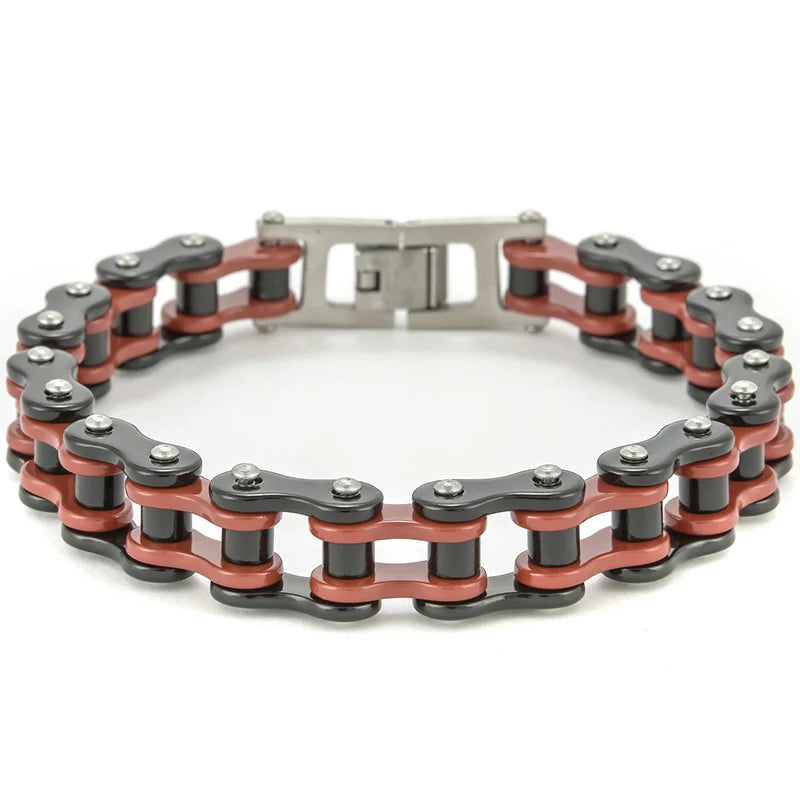 13MM Wide Men's Motorcycle Chain Bracelet Stainless Steel Bicycle Link Design Man Bracelets for Men Punk Rock Jewelry 9