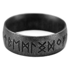 Viking Vegvisir Norse Runes Ring Antique Black — Stainless Steel