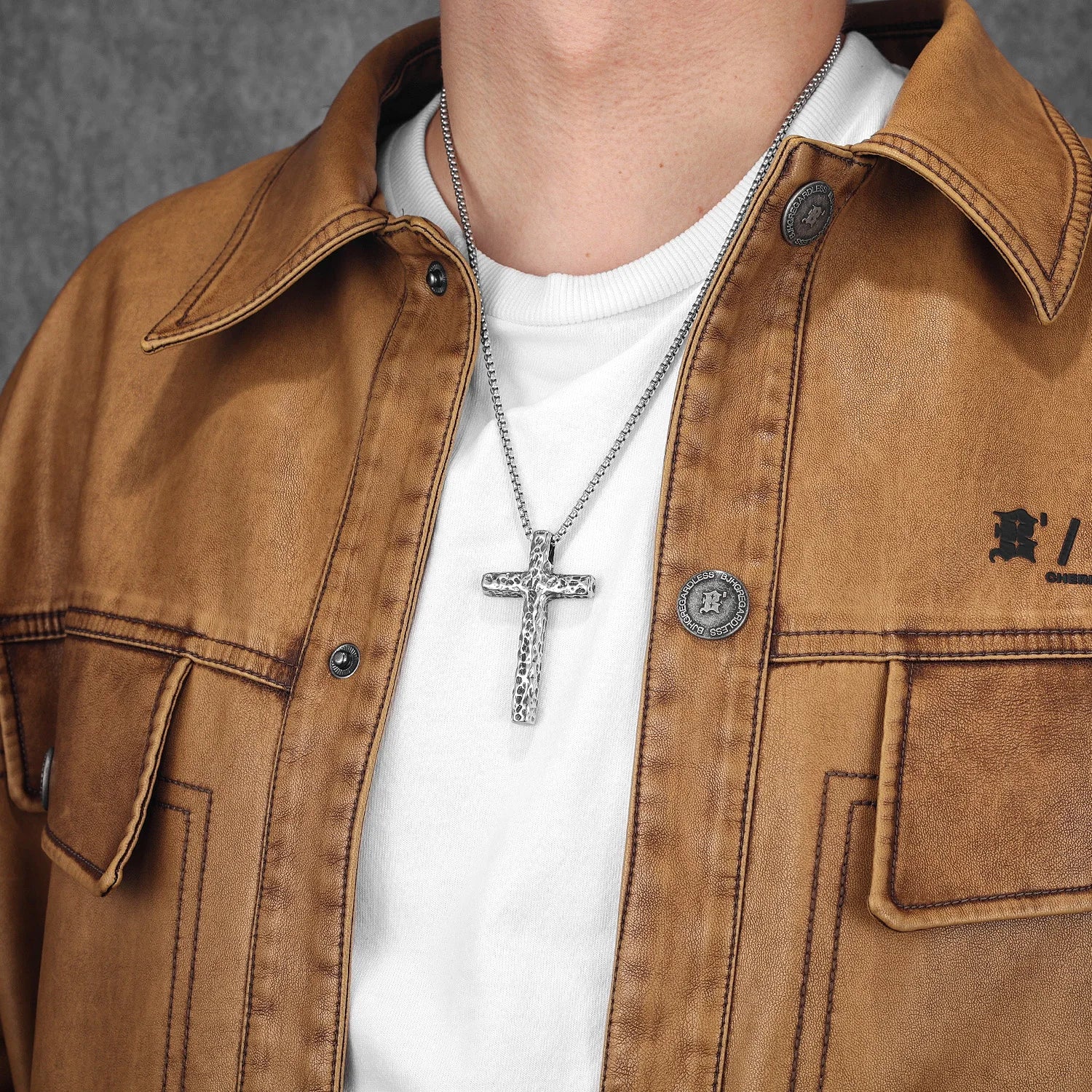 Cross Pendant Necklace — Stainless Steel