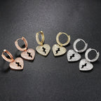 Crystal Heart Hoop Earrings — Stainless