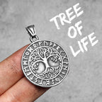 Viking Tree of Life Pendant Necklace — Stainless Steel