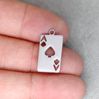 Ace of Hearts Playing Card Pendant Necklace — Stainless Steel