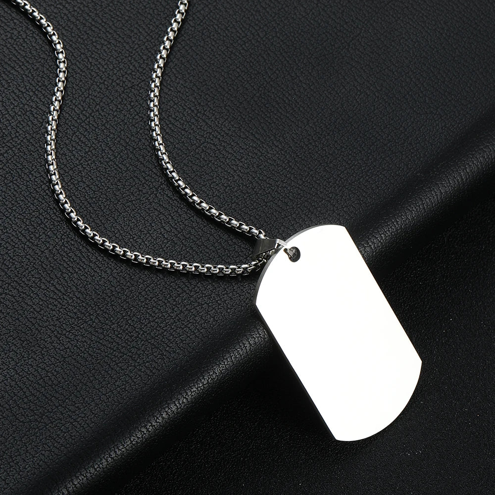 New Arrival 316L Stainless Steel Dog Tag Military Tag Pendant Necklace Fashion Unisex Accessories For Men and Women