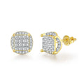 Iced Out Thread Stud Earrings — Gold