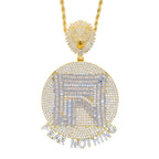 Iced Out Fear Nothing Lion Pendant — Two-Tone