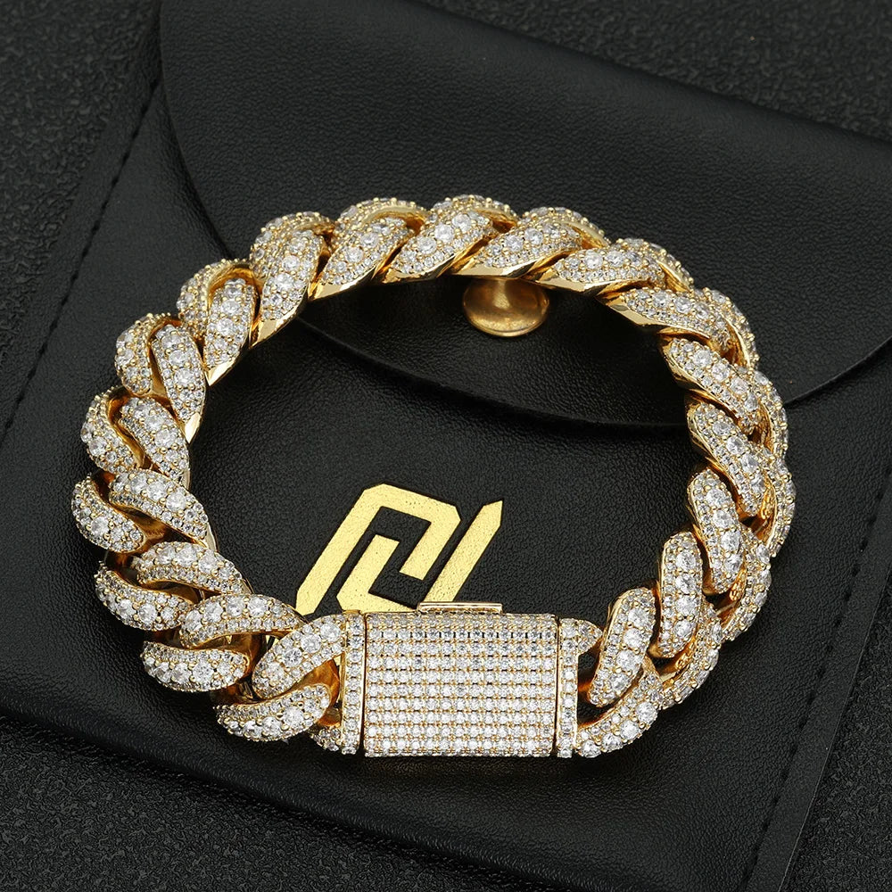 Cuban Chain Necklace Iced Out Gold 15MM