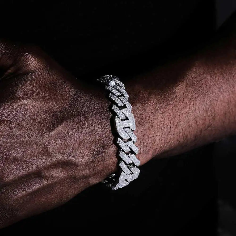 Iced Out Cuban Chain Necklace Stainless Steel 15MM