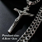 Cross Jesus Steel Pendant 316L Religious