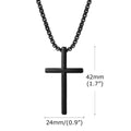 Cross Box Chain Pendant Necklace — Stainless Steel