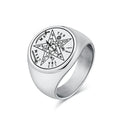 Jewish Tetragrammaton Hebrew Pentagram Rings Stainless Steel Pentacle Ring for Men Witchcraft Power Protection Amulet
