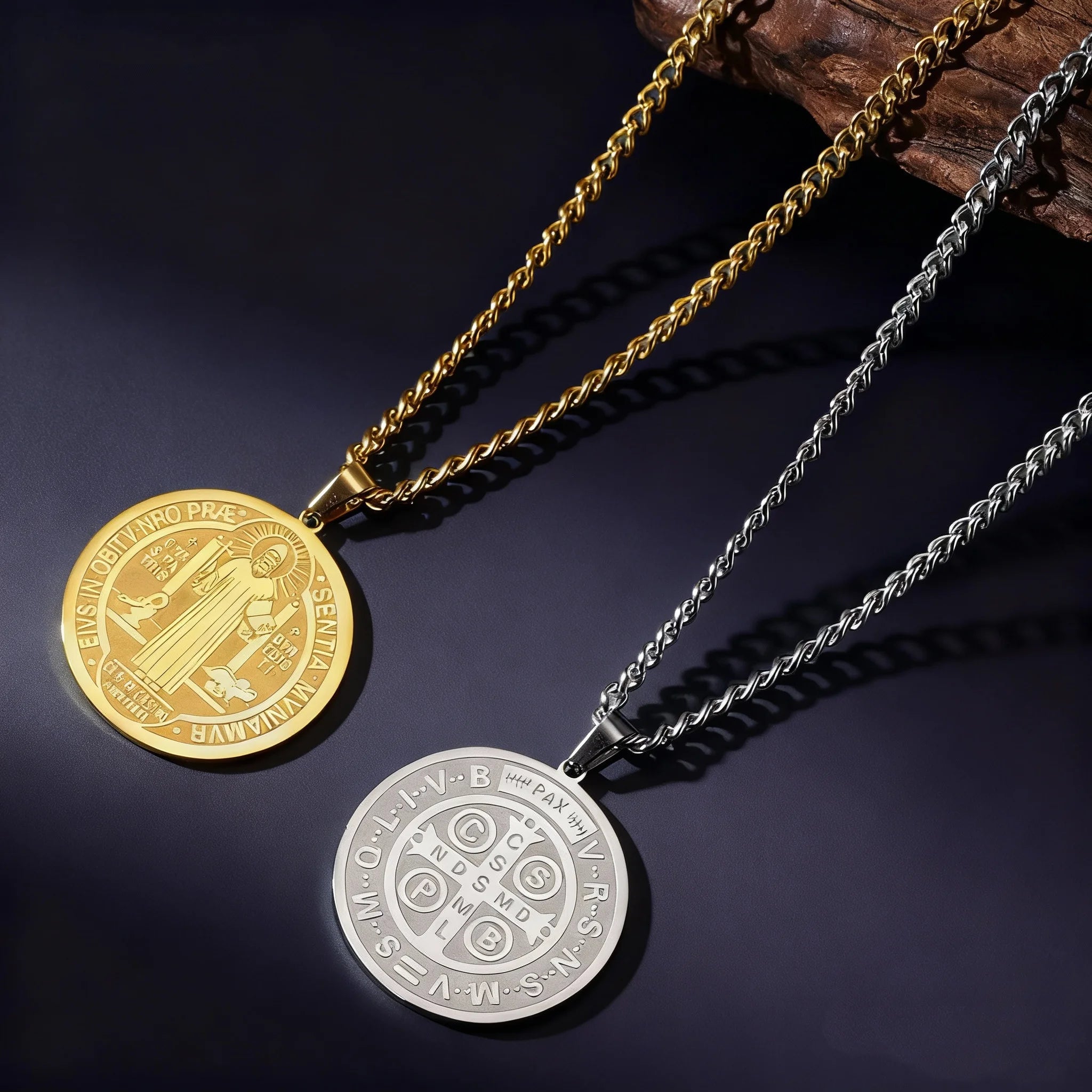 Saint Benedict Pendant Necklace — Stainless Steel