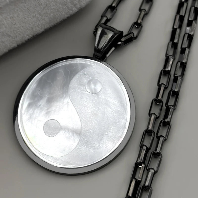 Yin Yang Gold Pendant Necklace — Stainless Steel