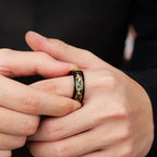 Hidden Closed-Finger Tungsten Unique Statement Ring