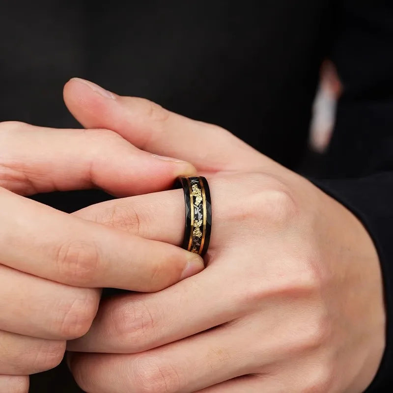 Hidden Closed-Finger Tungsten Unique Statement Ring