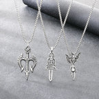 Trendy Retro Crow Prairie Wolf Double Sided Viking Tomahawk Pendant Necklace Charm Men's Necklace Metal Accessorie Party Jewelry