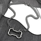 Y2K Dogs Bone Pendant Necklace Cool Accessories Cute Diy Chain For Women Girl Punk Korean Stainless Steel Male Party