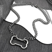 Y2K Dogs Bone Pendant Necklace Cool Accessories Cute Diy Chain For Women Girl Punk Korean Stainless Steel Male Party