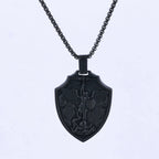 Punk Style Retro Style Archangel Michael Stainless Steel Pendant Does Not Fade