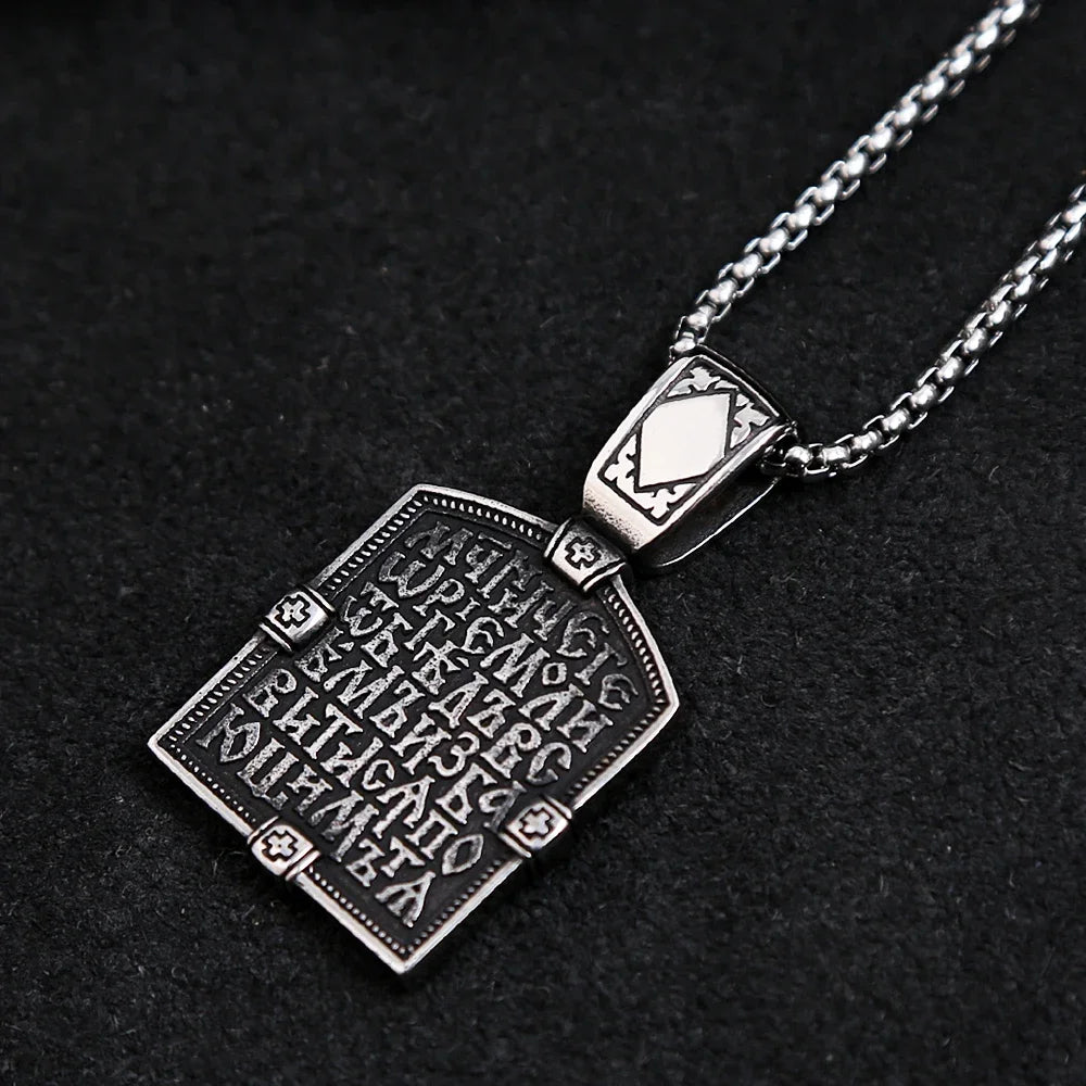Retro Small Size Dragon Slayer St George Pendant For Men Stainless Steel Cross Biker Necklace Amulet Jewelry Gift