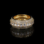 Cuban Ring Iced Out Stainless Steel 5-Row