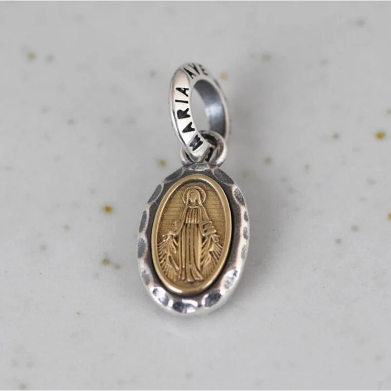 Virgin Mary Silver Pendant Necklace