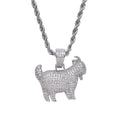 Iced Out Goat Pendant Cuban Necklace — Gold
