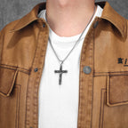 Cross Skull Jesus Pendant Necklace Stainless Steel