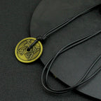 Vintage Viking Rune Compass Pendant Necklace High Quality Metal Pagan Amulet for Men Accessories Necklace