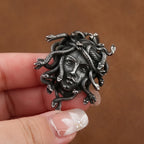 Gothic Unique Medusa Necklace for Men Women Punk Vintage Stainless Steel Snake Pendant Fashion Amulet Jewelry Gifts