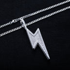 Iced Out Lightning Pendant — 925 Silver