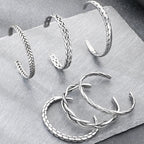 Retro Men Open Bangle for Man Stainless Steel Men's Braided Chain Style Cuff Bracelets Cool Birthday Jewelry Gifts for