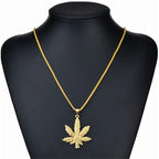 Maple Leaf Pendant Necklace — Stainless Steel