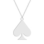 Kinitial Stainless Steel Necklaces Dainty Jewelry Playing Card Hearts Poker Spade Pendant Necklace Party Gift