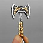 Viking Odin Raven Huginn and Muninn Double Axe Titanium Steel Stainless Steel Necklace Pendant Men's Scandinavian