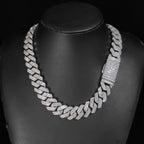 Iced Out Cuban Chain Necklace Stainless Steel 20MM
