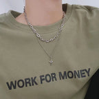 Punk Stainless Steel Star Geometry Pendant necklace for Men Hip Hop Elements Jewelry