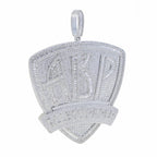 New Iced Out Bling CZ Letter Cross Pendant Necklace Various Design 5A Zircon Two Tone Color Badge Charm Men's Hip Hop