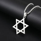 Exquisite and Creative Hip Hop Pentagram Pendant Necklace for Men Simple Punk Texture Necklace Jewelry Sweater Chain