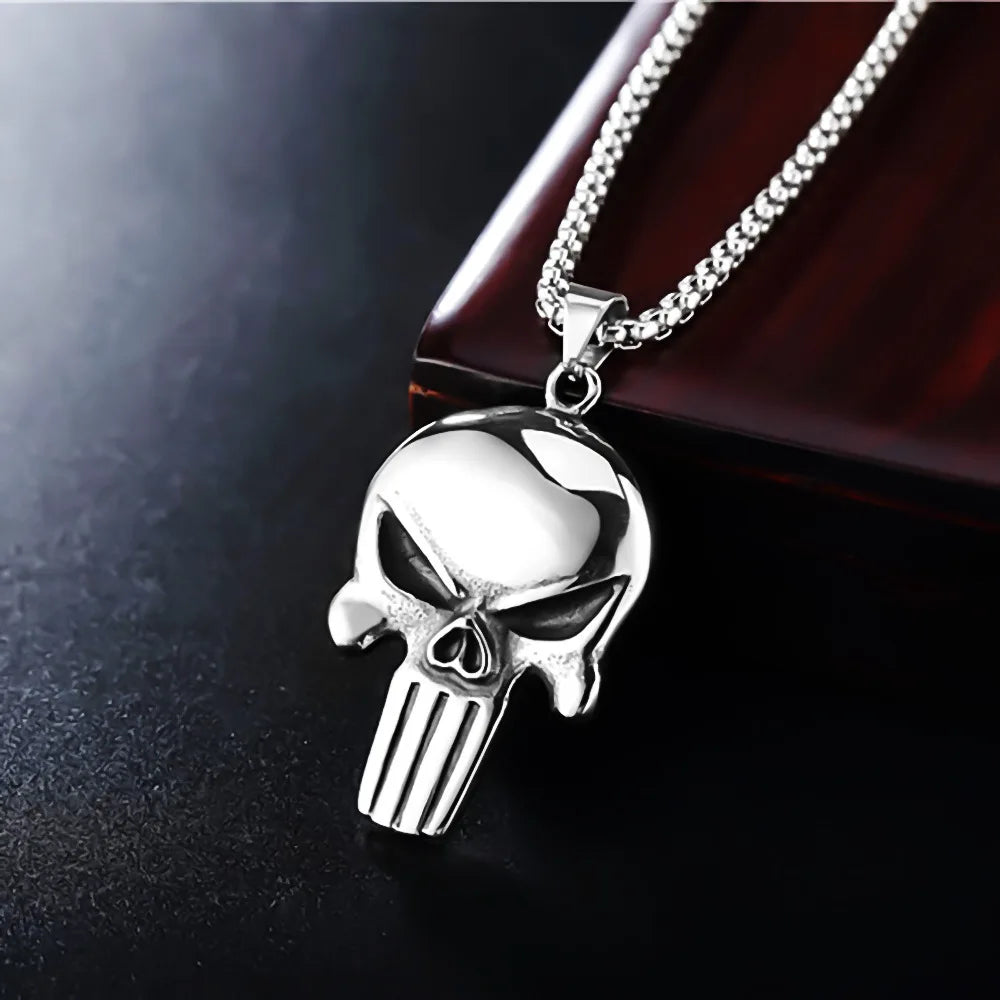 Ghost Skull Pendant Necklace — Gothic