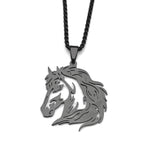 Classic Horse Head Male Chain For Women Men Stainless Steel Silver Color Hiphop Animal Pony West Cowboy Pendant