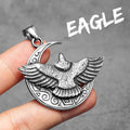 Eagle Moon Pendant Necklace — Stainless Steel